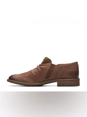 NEW Clarks Camzin Pace Bootie Brown SZ-7.5 Ruched Low Heel Ankle thumbnail 4