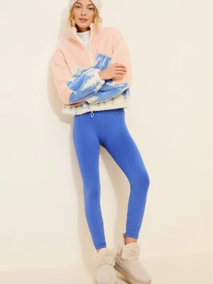 BEACH RIOT Leona High Pile Fleece Half Zip Pullover in Peach Size X-Large thumbnail 3
