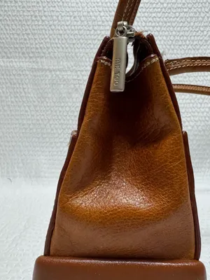 me too Cognac Brown Leather Shoulder Bag with Double Straps thumbnail 3