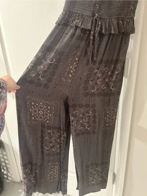 Blue B Collection Wide Leg Jumpsuit Brown thumbnail 3