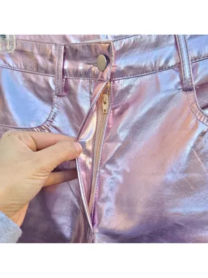 12th Tribe Aimmia Metallic Pink Straight Leg Pants thumbnail 4