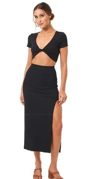 l*space Revolve black midi skirt nwt thumbnail 1