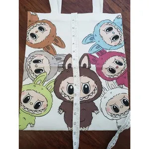 Labubu Chic Kawaii Retro Eco Friendly Trendy Sturdy Reusable Tote Bag thumbnail 3