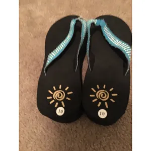 Women's Multicolor & Black Fashion Flip Flops Thong Shoes Size 10 thumbnail 3