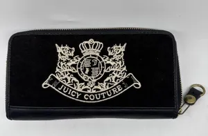 RARE NEW Y2K Original Juicy Couture Black Velour Scottie Dog Long Wallet 8" NWOT thumbnail 12