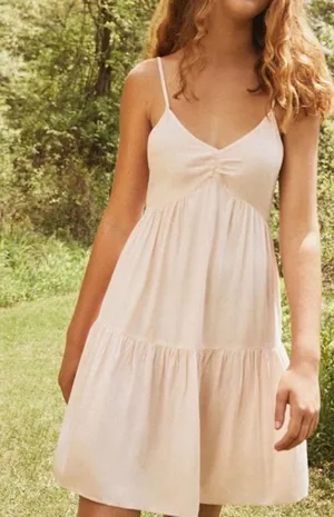 Urban Outfitters Harper Pink Tiered Lace-Up Babydoll Dress Small thumbnail 7