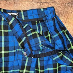 Hot Topic Blue Plaid Goth Schoolgirl Skirt thumbnail 10