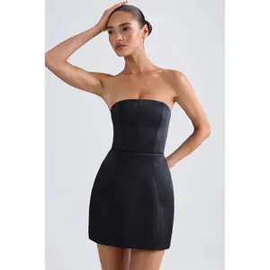 Oh‎ Polly Haisley Bandeau Structured Tulip Mini Dress NWT Size US 0 Black thumbnail 6