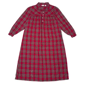 Vintage LL Bean Nightgown Medium Petite Plaid Cotton Flannel Maxi‎ Traditional thumbnail 2