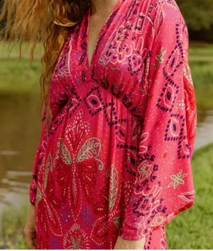 AVY Bandanna Kimono Dress Pink Size XL thumbnail 2