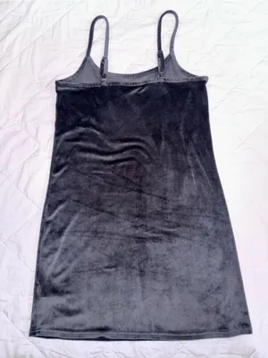 Juicy Couture Black Velour Logo-Print Slip Dress thumbnail 4