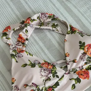 Aerie Light Pink Floral‎ Bikini Top. NWT. thumbnail 2