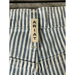 Ariat Ultra High Rise Jazmine Wide Leg Jeans Blue White Denim Stripe 26R thumbnail 7