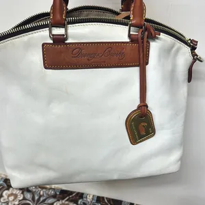 Dooney & Bourke White and Brown Satchel with Leather Accents thumbnail 15