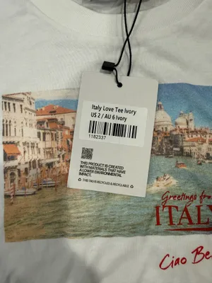 Princess Polly Lower Impact Italy Love Cropped Baby Tee Women's US Size 2 NWT thumbnail 7