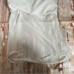 Cooper & Ella White V Neck Cold Shoulder Long Sleeve Double Layer Blouse Size M thumbnail 13