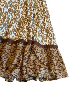 Soft Surroundings Kara Animal Print Maxi Dress Flowy Tiered Neutral Size XS thumbnail 11