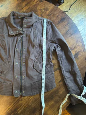 White House Black Market Brown Cotton Utility Jacket Y2K Style Size 6 thumbnail 8