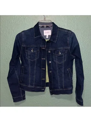 Denim Jacket Embroidered Floral Jean Jacket cottagecore teacher thumbnail 3
