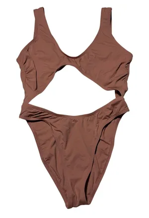 Dippin Daisy Swimwear Brown Tan One-Piece Swimsuit Womens| Size Medium thumbnail 1
