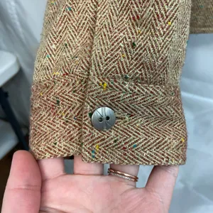 Christopher & Banks women's tweed knit‎ speckled zip collared faux pocket jacket thumbnail 2