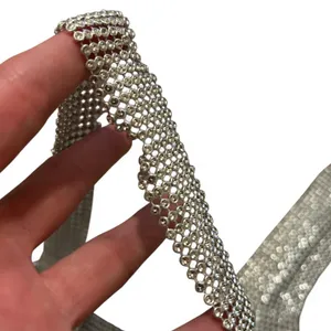 Silver Sequin Chainlink Bra Top XS/S Festival Rave Clubbing Coachella Statement thumbnail 4