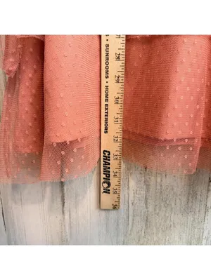 Women's Large Coral Embroidered Swiss Dot Mesh Boho Dress thumbnail 8
