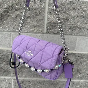 NWT COACH Hailey Flap Bag CBI88 Silver/Iris Denim Leather 2way Crossbody Bag thumbnail 9