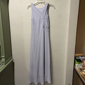 Alyn Paige Light Violet Purple Maxi Dress Size 8 Floral Embroidery Vintage‎ YTK thumbnail 2