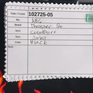 Thrasher Flame‎ Hoodie Sweatshirt Black Small thumbnail 12