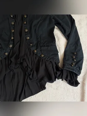 Free People Romantic Ruffles Jacket in Black Combo Size Small thumbnail 6