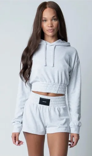 Talentless Women’s Boxing Hoodie in Ash Heather Grey thumbnail 1