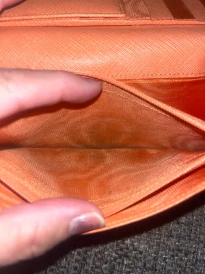 Salvatore Ferragamo Orange Leather Wallet thumbnail 4
