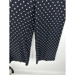 Victoria's Secret Black White Polka Dot Sheer Polyester‎ Wide Leg Pants Women M thumbnail 3