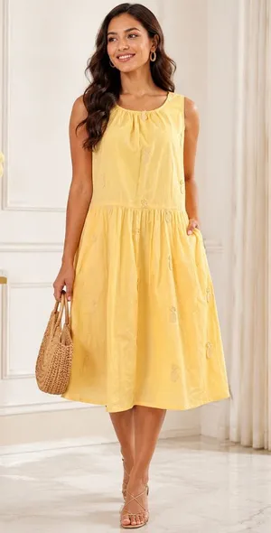 J. Crew Yellow Sleeveless Tiered Sundress 4 thumbnail 1