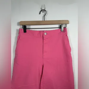 OAK + FORT Cropped Twill‎ Wide Leg Pants Pink S-M Cotton Stretch thumbnail 4