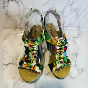 Women's Blowfish Guppy Love Multi-Color Wedge Sandals Size 6.5 thumbnail 4