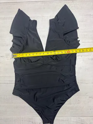 Plus Size Tummy Control Swimsuit Full Coverage Retro Ruffle Swimwear thumbnail 8