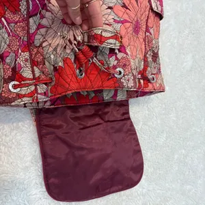 Vera Bradley Drawstring Magnetic Flap Backpack Bohemian Blooms Red Floral Travel thumbnail 5