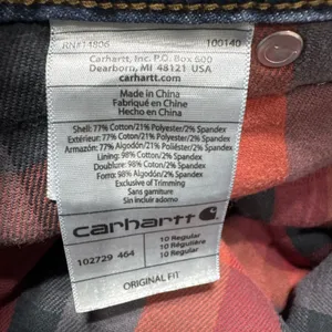 Carhartt Women’s Jeans Flannel Lined Straight Original Fit Size 10 Blue Denim thumbnail 9