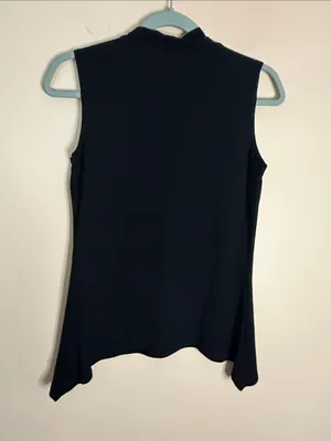 Liz Claiborne Black Sleeveless Tie-Neck Blouse thumbnail 6