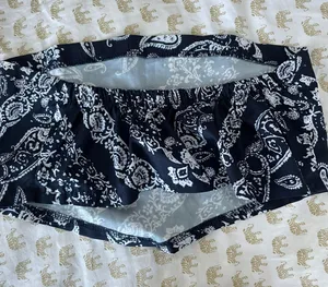 Blue Paisley Strapless Crop thumbnail 4