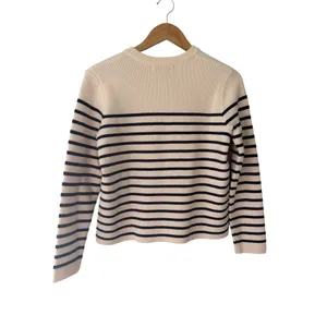 English Factory Golf Crest Sweater Cream Navy Striped Preppy Golfcore Small thumbnail 3