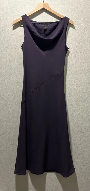 The Limited Deep Plum Cowl-Neck Midi Dress thumbnail 1