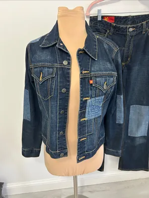 X2 Denim Patchwork Jacket Jeans Set Size undefined thumbnail 2