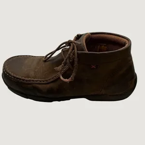 Twisted X Women WDMST01 Brown Leather Steel Toe Driving Moc Work Boots 7W thumbnail 2