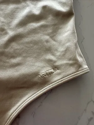 Aritzia Contour Satin Tank Bodysuit‎ light gold size XS thumbnail 3