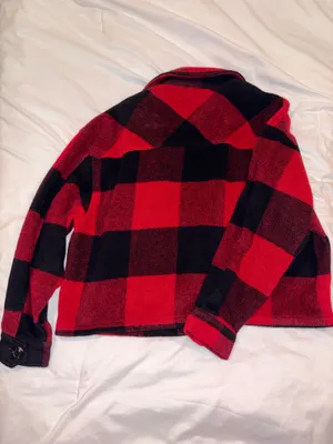 Red and black plaid shacket Size L thumbnail 2