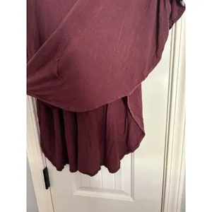 POL Oversized Hooded Tunic Top Boho Purple Braided Trim Crochet Lagenlook‎ M/L thumbnail 6