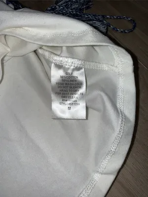 Storia white crochet trim tassel sleeveless top size medium thumbnail 5